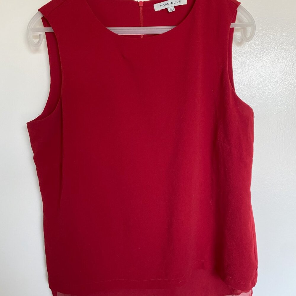 Bold Red Tank Blouse